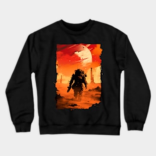 Marine Trekking on Mars - Scifi Crewneck Sweatshirt